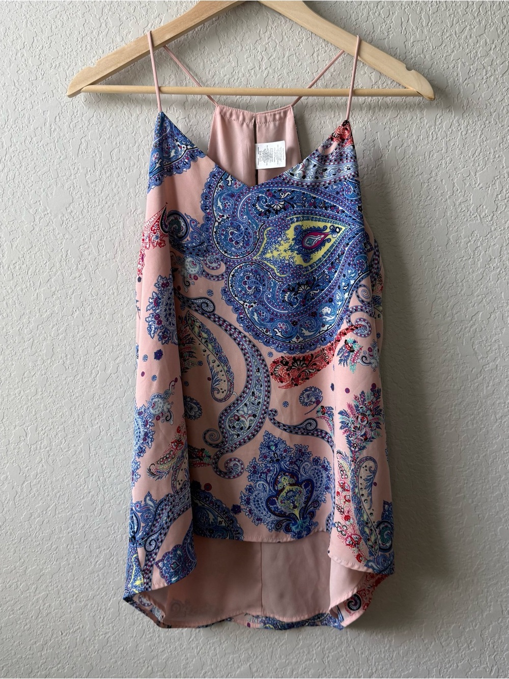 Express Pink Paisley Barcelona Cami with Blue and Purple Accents
